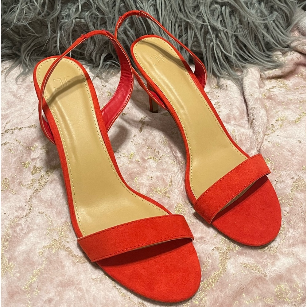 Red Sling Back Sandal Pumps
